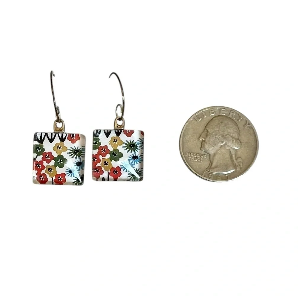 Adjustable Necklace & Pierced Earrings Set Floral Boho